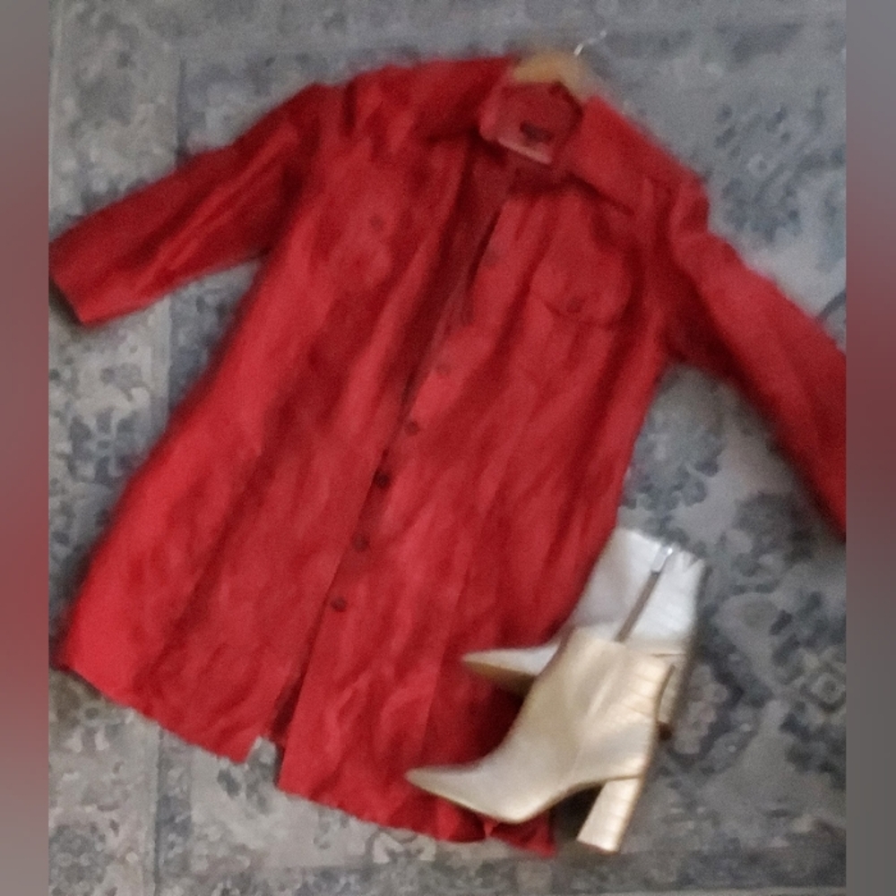 Tesori size L Orange/Coral blouse dress